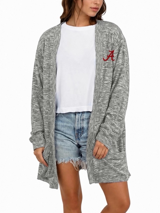 Ug Apparel Sweaters - NWOT UG Apparel Alabama Crimson Tide Gray Open Front Cardigan Women’s M